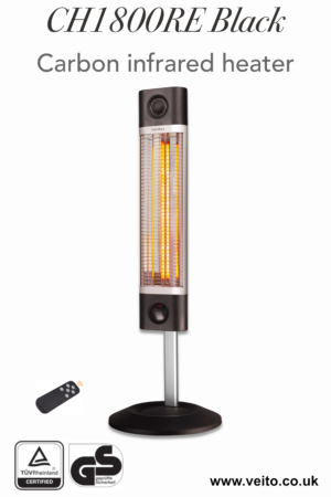 Veito CH1800RE Black Indoor Energy Efficient Carbon Infrared Heater