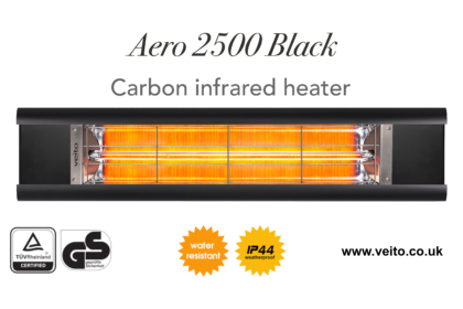 Aero 2500 Black Indoor & Outdoor Carbon Infrared Heater