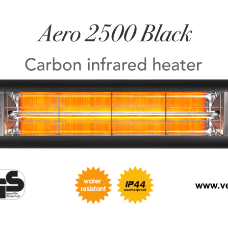 Aero 2500 Black Indoor & Outdoor Carbon Infrared Heater