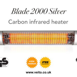Veito Blade 2000 Silver, Carbon Infrared Heater