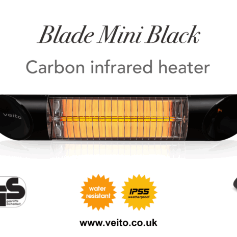 Veito Blade MINI Black, Carbon Infrared Heater