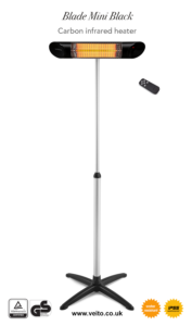 Veito Blade Mini Black Indoor and Outdoor Carbon Infrared Patio Heater