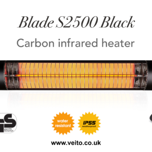 Veito Blade S2500 Black, Carbon Infrared Heater
