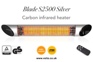 Veito Blade S2500 Silver, Carbon Infrared Heater
