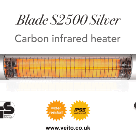 Veito Blade S2500 Silver, Carbon Infrared Heater