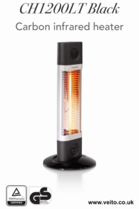 Veito CH1200LT Black Indoor Energy Efficient Carbon Infrared Heater